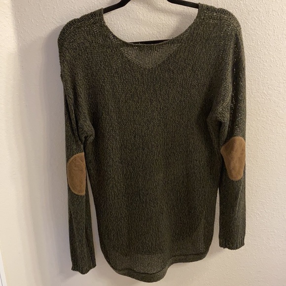 —Large olive green Harper Sweater with elbow pads - Picture 4 of 6